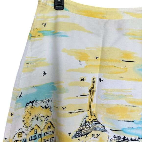 Valerie Stevens Skirt Women 8P A Line Romantic Yellow Wearable Art Fem Work - Picture 9 of 16